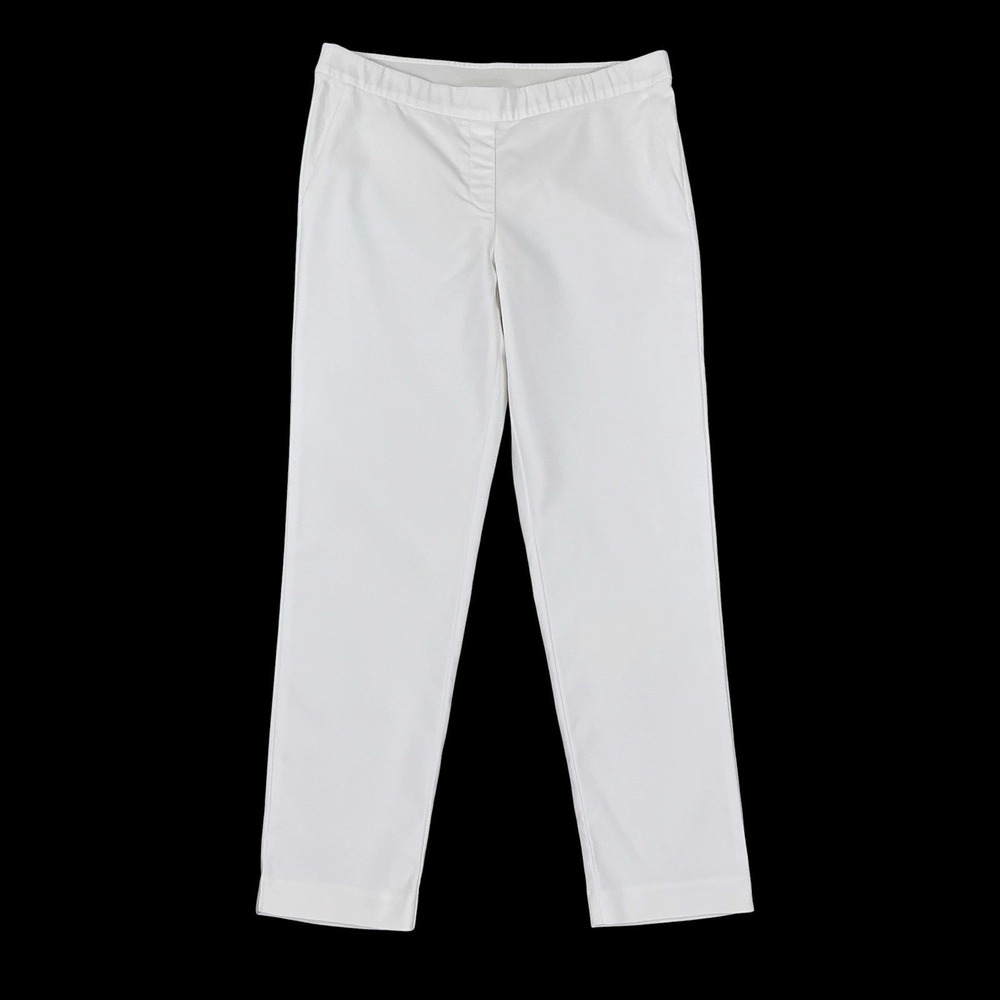 J Jill Pants Size 12 (33x28) White Elastic Waist Slim Ankle Pull On Stretch